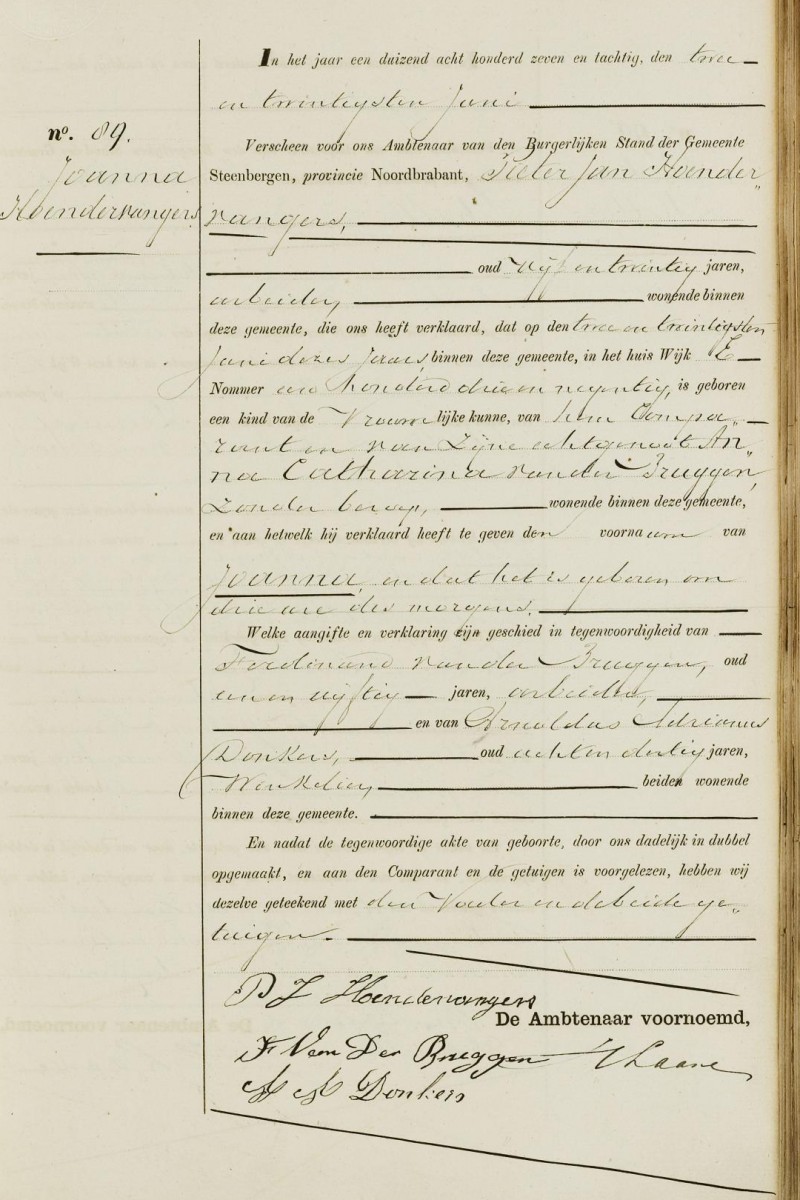 Klik voor foto in apart venster hoendervangers_joanna_22-06-1887_geboorteakte.jpg