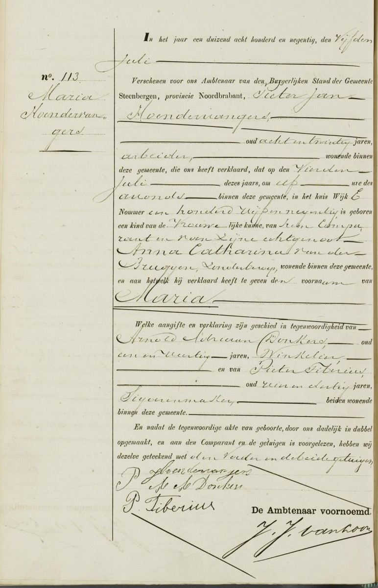 Klik voor foto in apart venster hoendervangers_maria_04-07-1890_geboorteakte.jpg