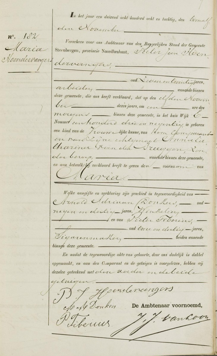 Klik voor foto in apart venster hoendervangers_maria_11-11-1888_geboorteakte.jpg
