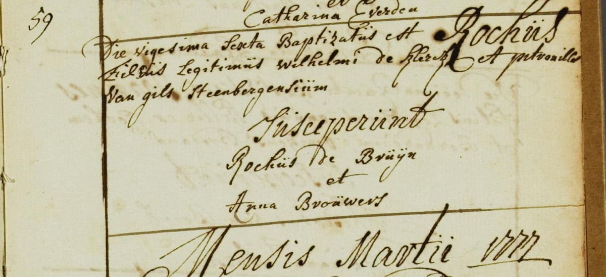 Klik voor foto in apart venster de_klerck_rochus_26-02-1777_doopakte.jpg