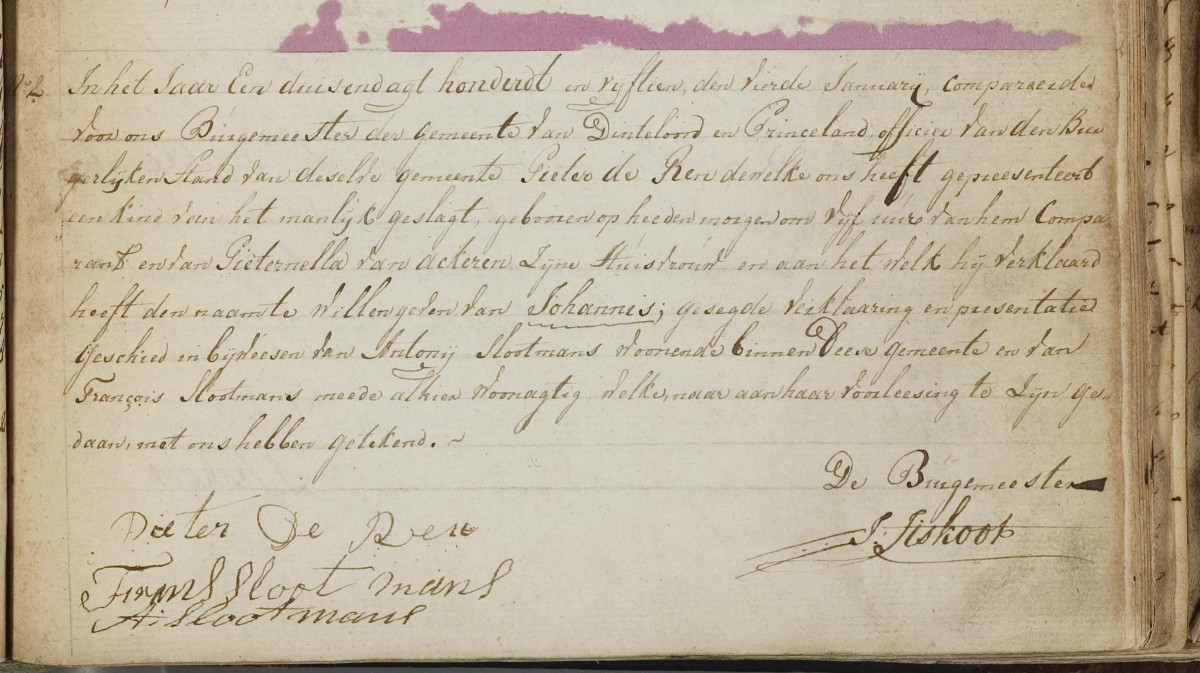 Klik voor foto in apart venster de_ren_johannis_04-01-1815_geboorteakte.jpg