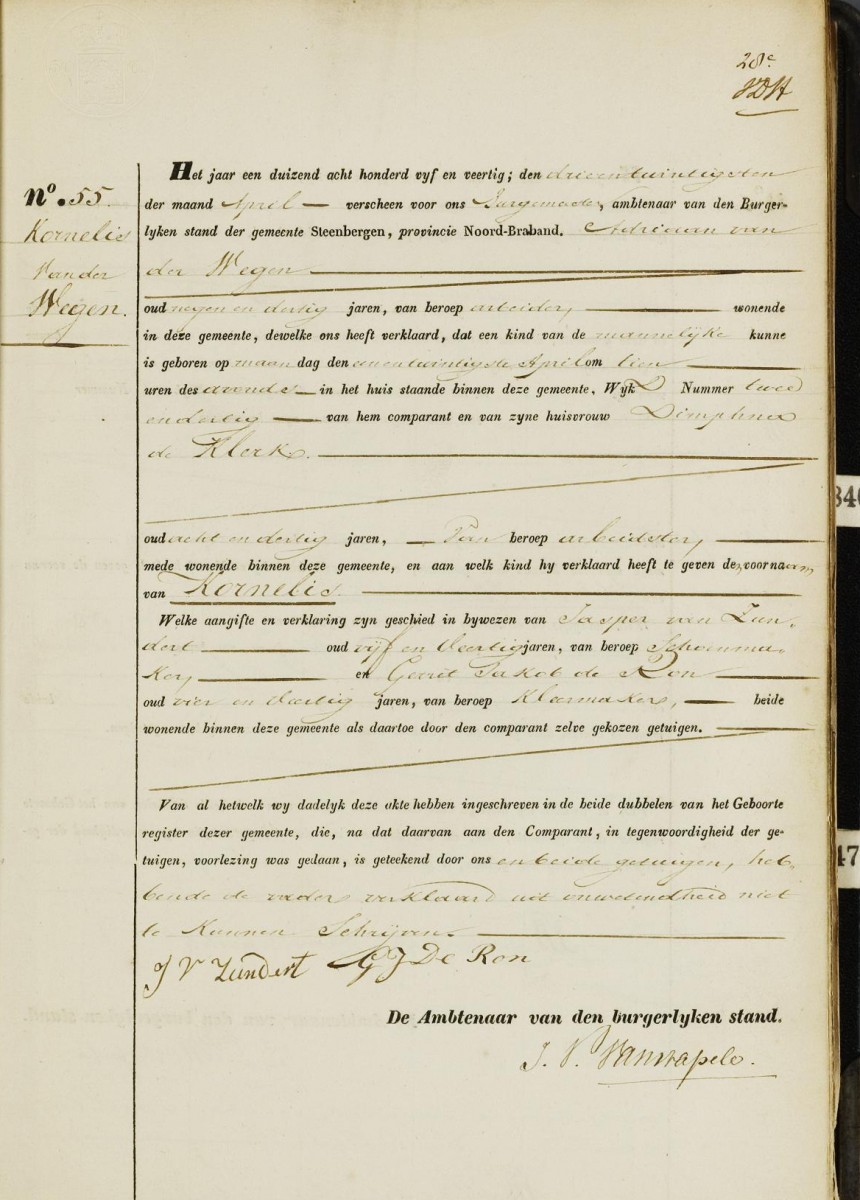 Klik voor foto in apart venster van_der_wegen_kornelis_21-04-1845_geboorteakte.jpg
