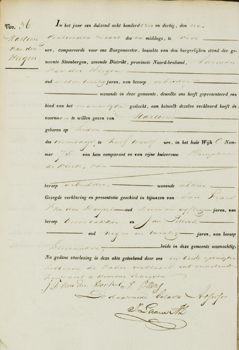 Klik voor foto in apart venster van_der_wegen_martien_19-03-1834_geboorteakte.jpg