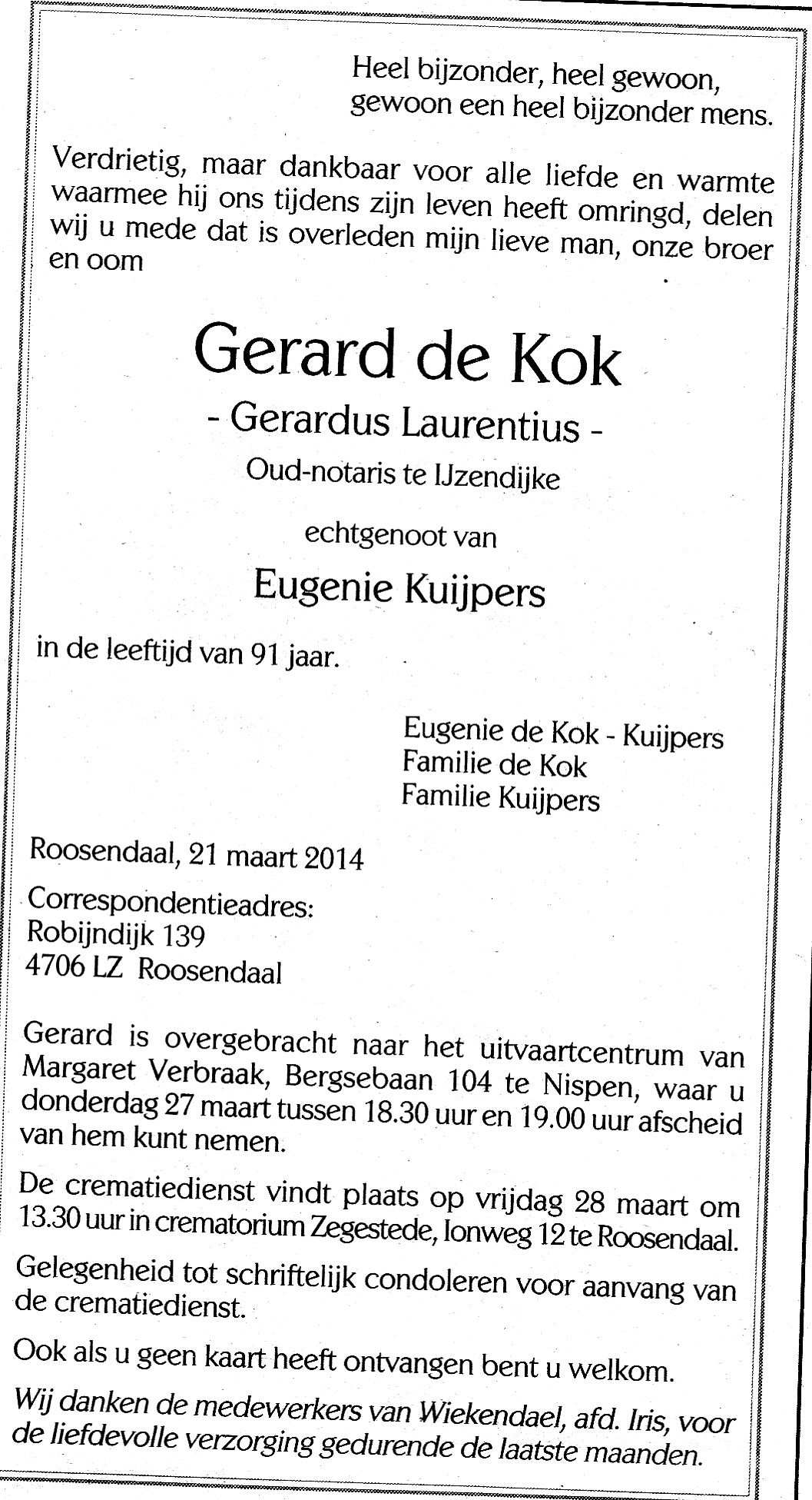 Klik voor foto in apart venster de_kok_gerardus_12-02-1923_overlijdensadvertentie.jpg