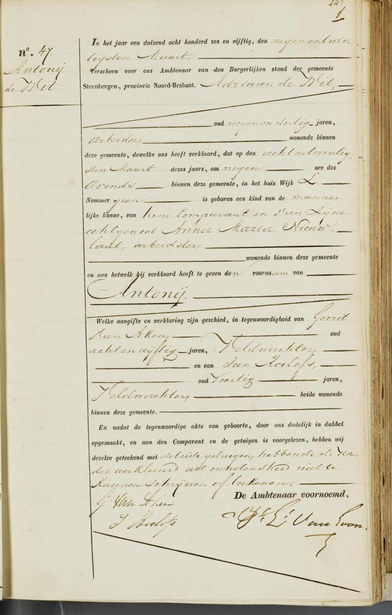 Klik voor foto in apart venster de_wit_antonij_28-03-1856_geboorteakte.jpg