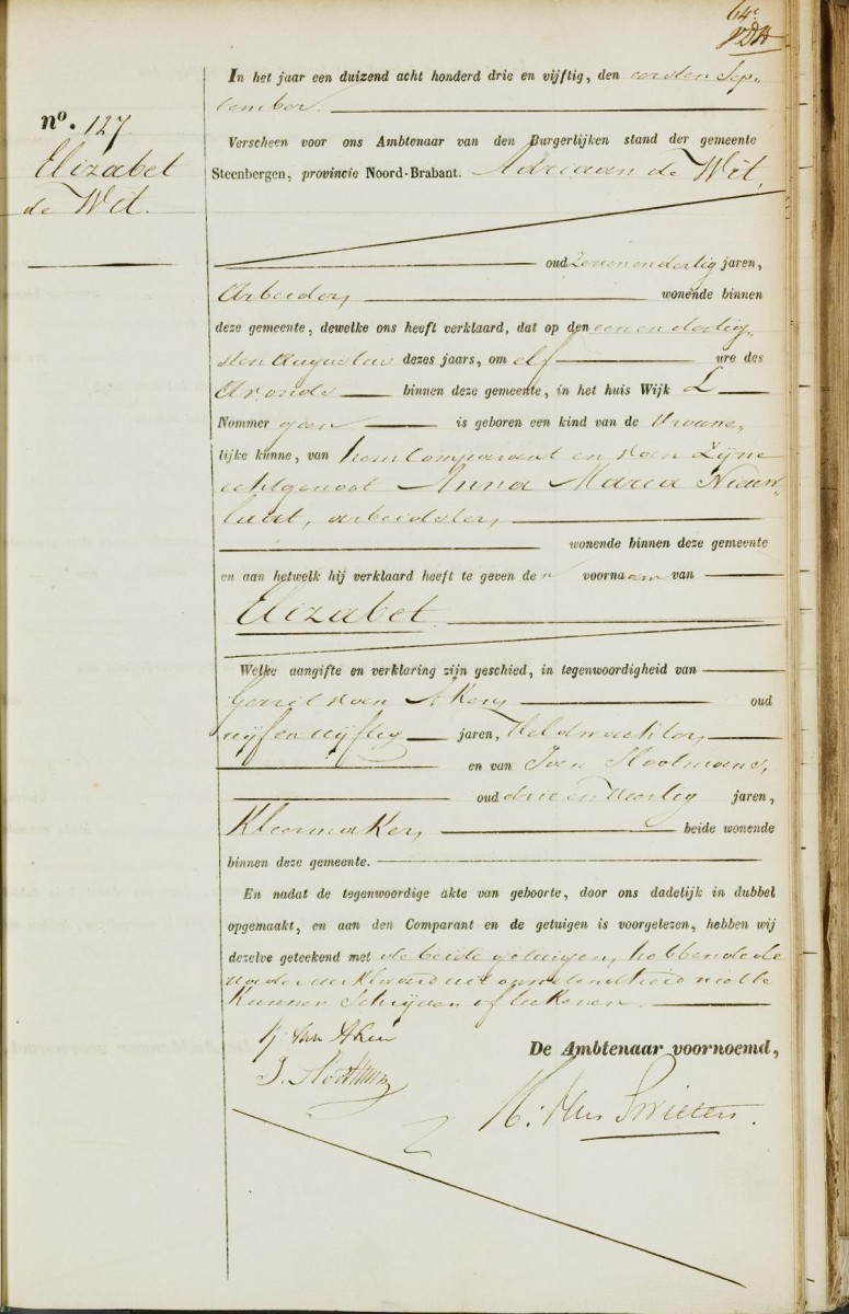 Klik voor foto in apart venster de_wit_elizabet_31-08-1853_geboorteakte.jpg
