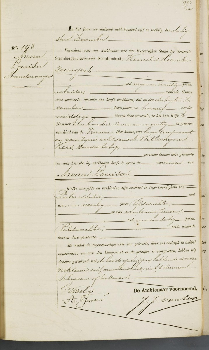 Klik voor foto in apart venster hoendervangers_anna_louisa_30-12-1885_geboorteakte.jpg