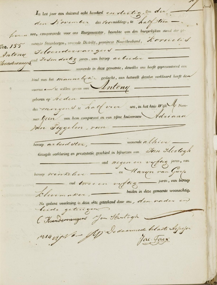 Klik voor foto in apart venster hoendervangers_antonij_03-11-1830_geboorteakte.jpg