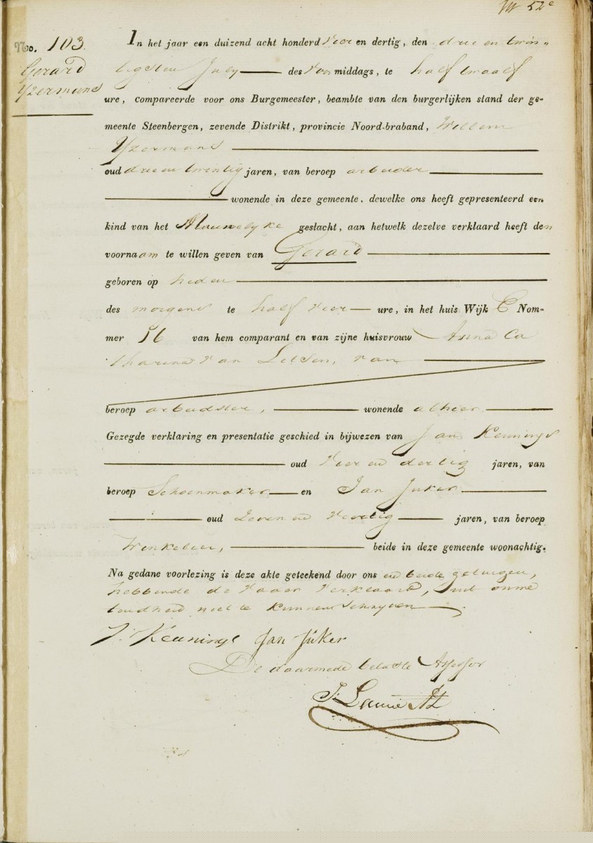 Klik voor foto in apart venster ijzermans_gerard_23-07-1834_geboorteakte.jpg