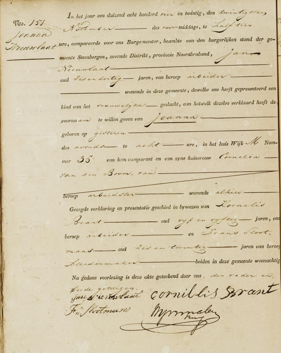 Klik voor foto in apart venster nieuwlaat_joanna_19-11-1824_geboorteakte.jpg