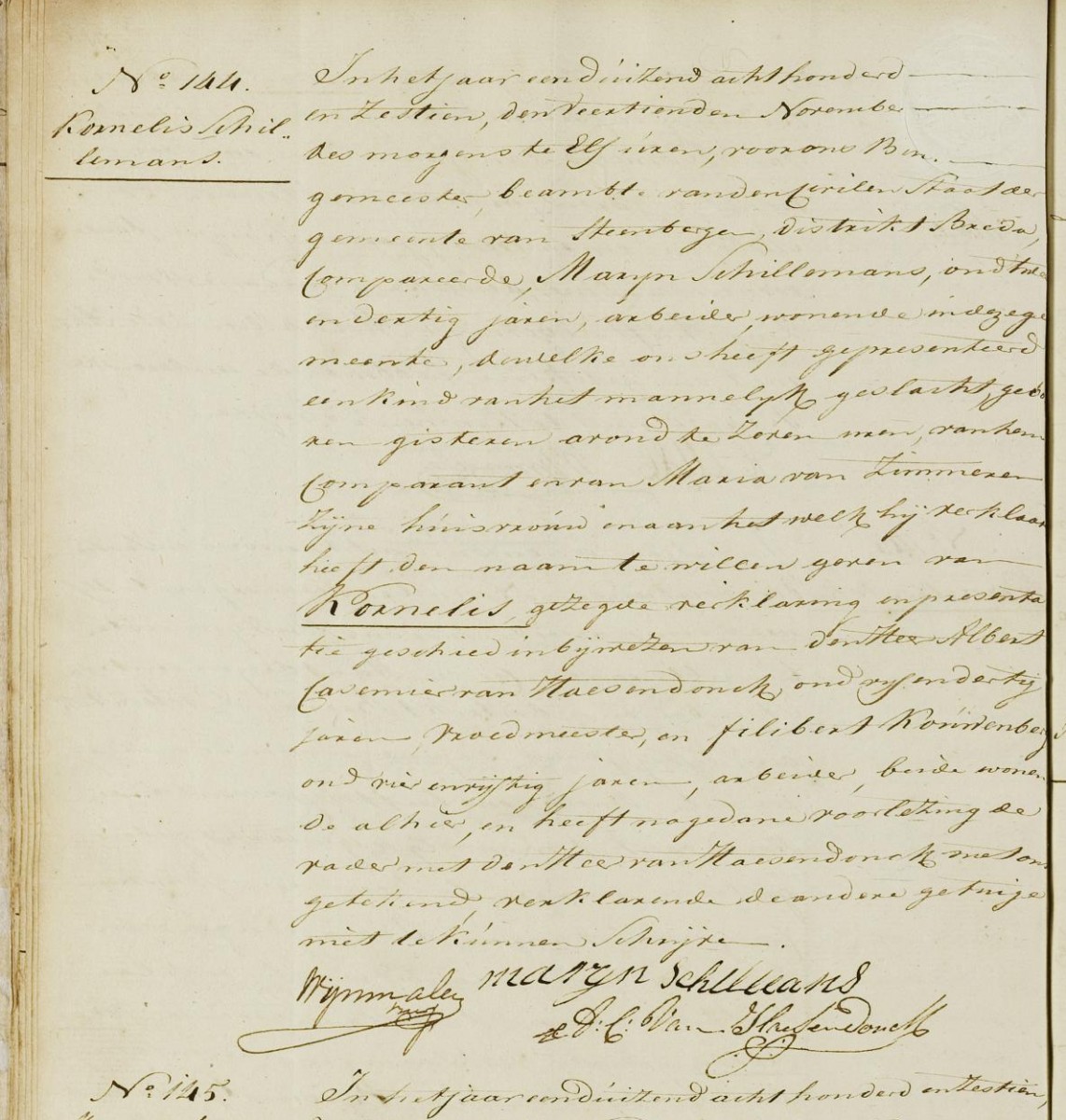 Klik voor foto in apart venster schillemans_kornelis_13-11-1816_geboorteakte.jpg
