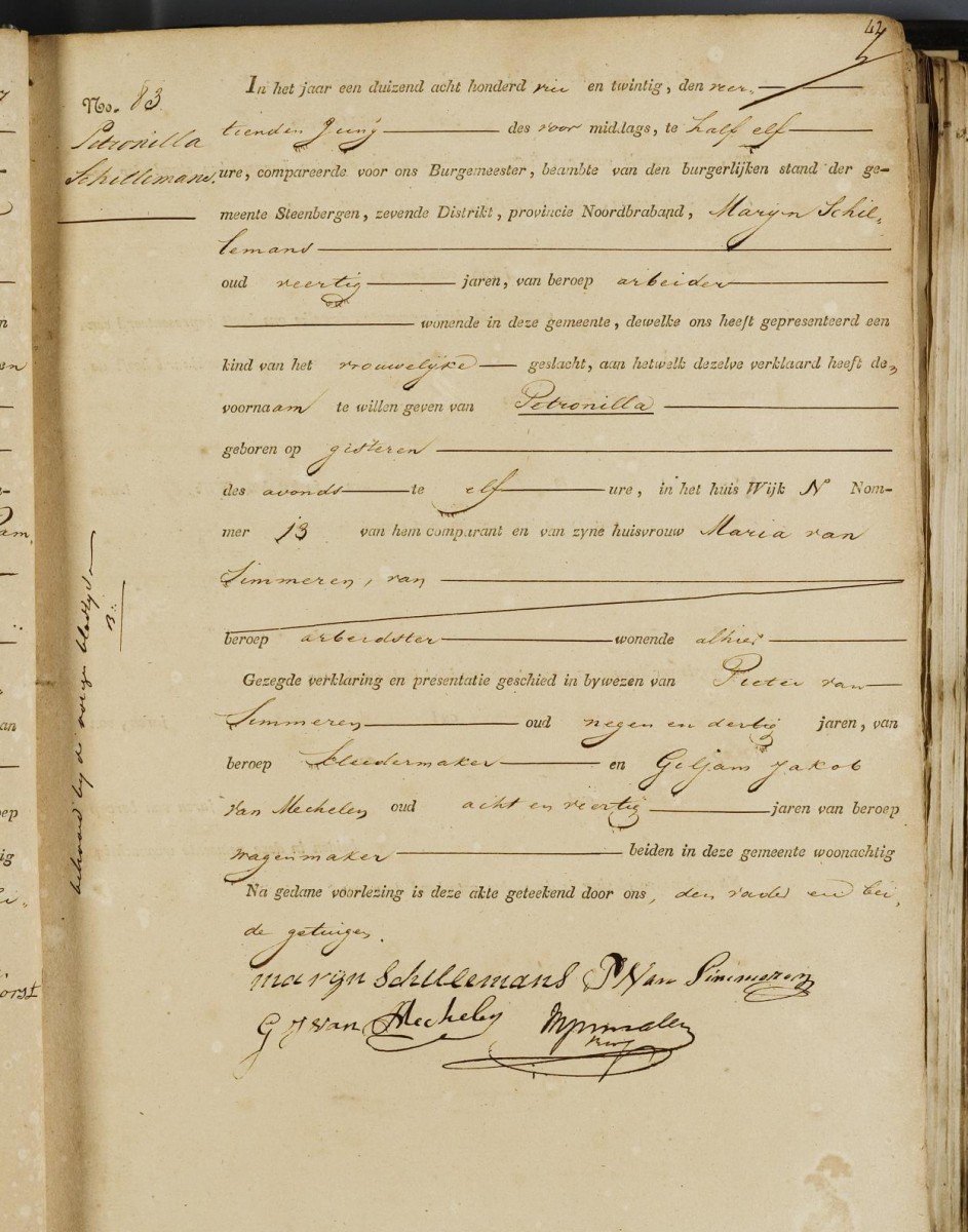 Klik voor foto in apart venster schillemans_petronilla_13-06-1824_geboorteakte.jpg