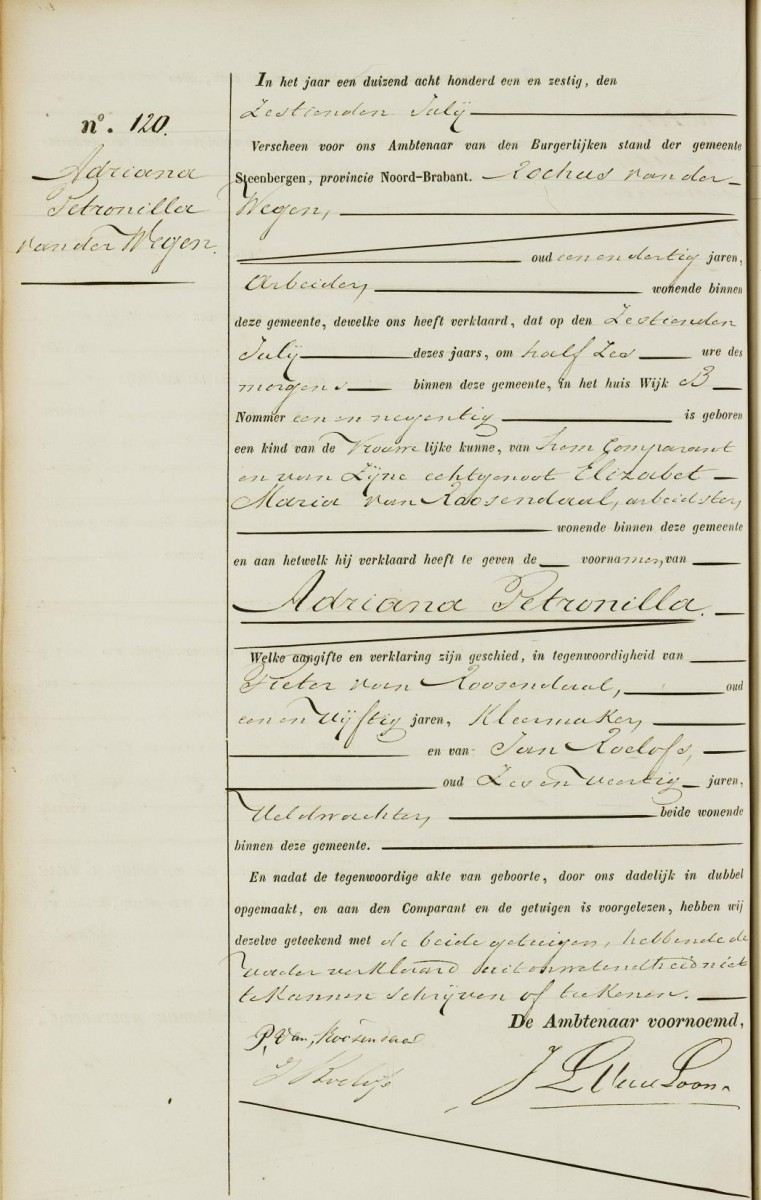 Klik voor foto in apart venster van_der_wegen_adriana_16-07-1861_geboorteakte.jpg
