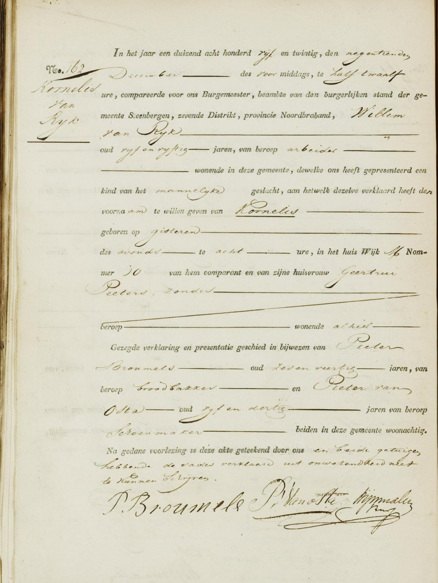 Klik voor foto in apart venster van_rijk_kornelis_18-12-1825_geboorteakte.jpg