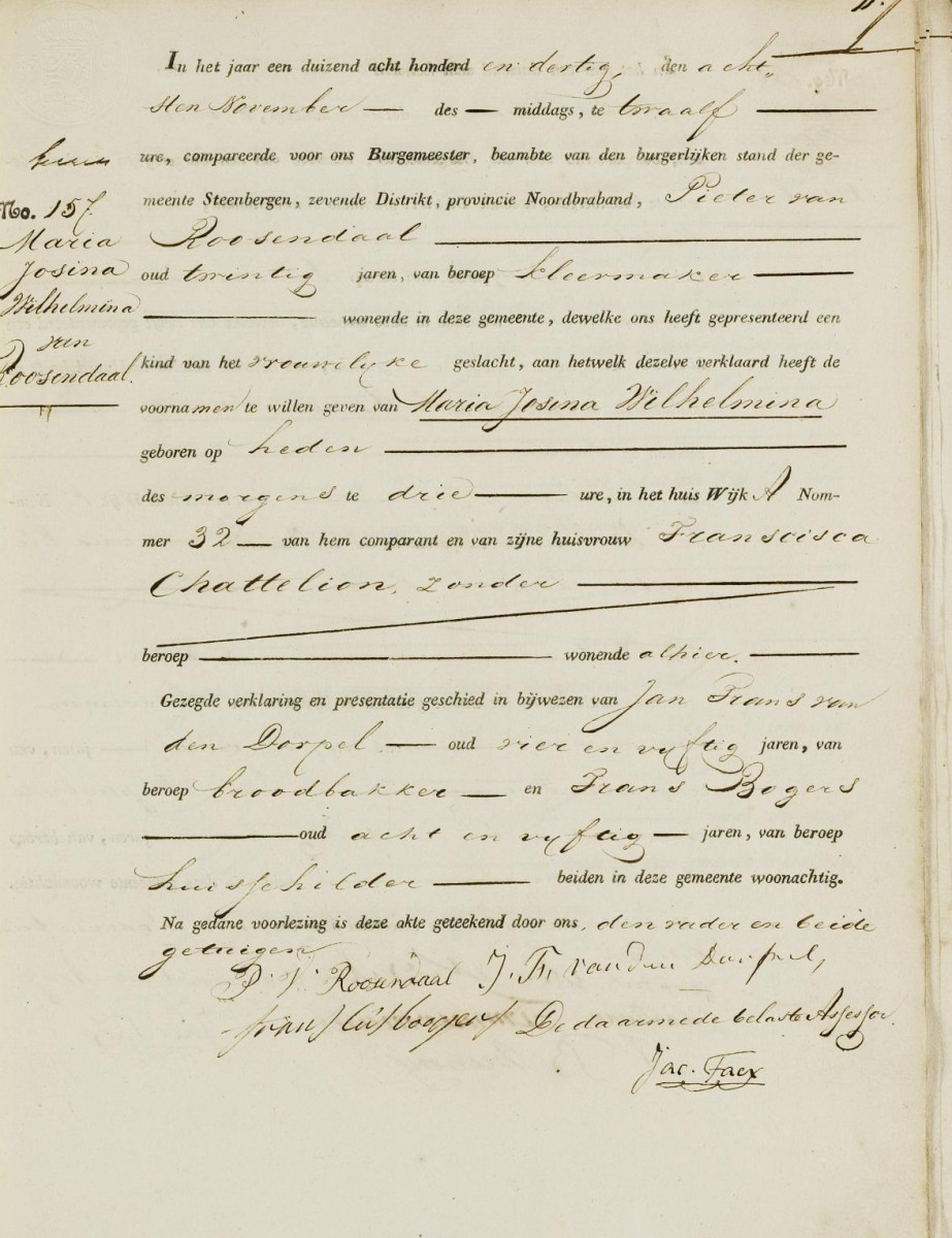 Klik voor foto in apart venster van_roosendaal_maria_08-11-1830_geboorteakte.jpg